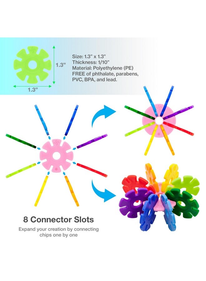 Building Chips Interlocking Disc Construction Blocks In Light Green Color Stem Learning Early Education Toy Engineering Playset Child Brain Development For Girls Boys Kids Age 3+ Ptf108