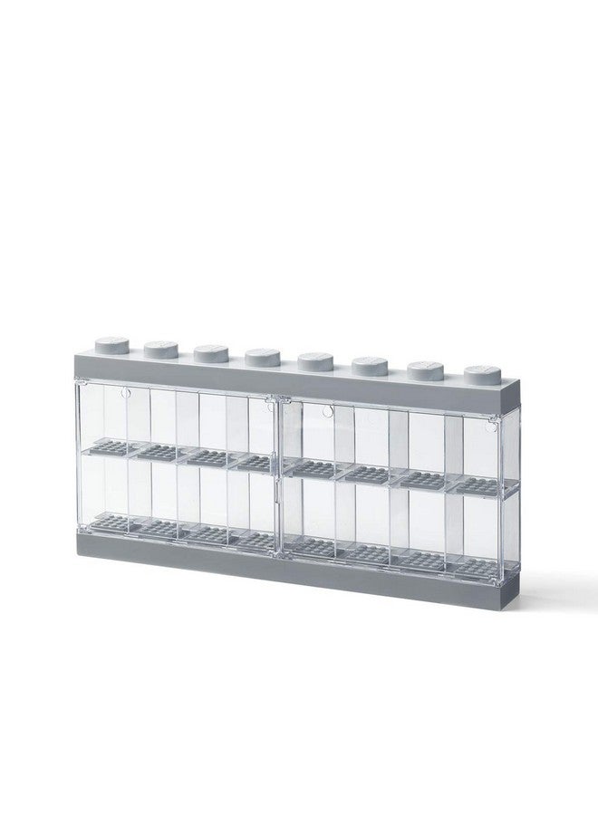 Lego Minifigure Display Case Stackable Storage Container For Desktop Or Wall Mounting 15.04 X 7.24In 8 Stud Medium Stone Grey Holds 16 Standard Brick People