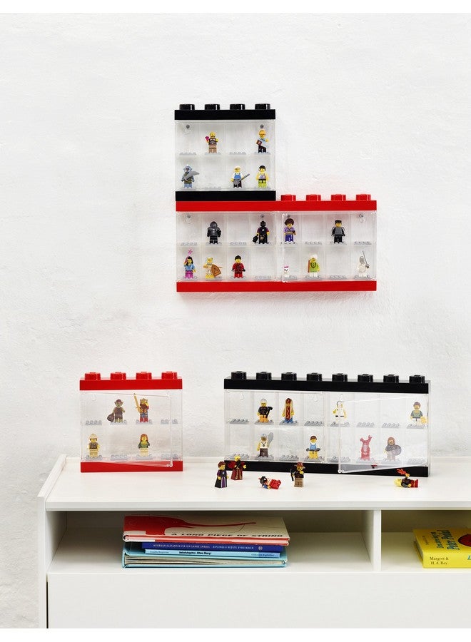 Lego Minifigure Display Case Stackable Storage Container For Desktop Or Wall Mounting 15.04 X 7.24In 8 Stud Medium Stone Grey Holds 16 Standard Brick People