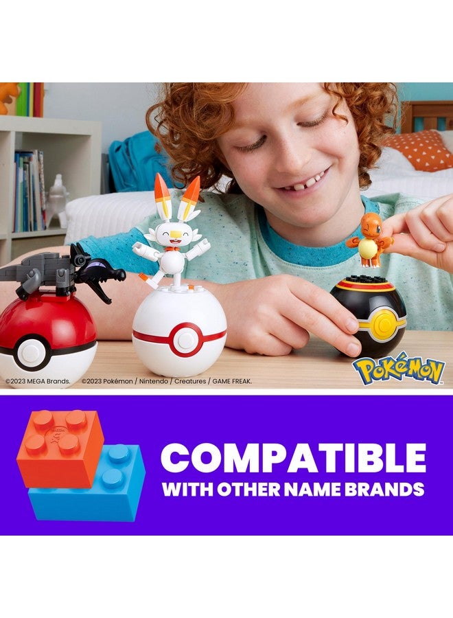 Pokémon Building Toys Set Fire Type Trainer Team With 105 Pieces, 4 Poseable Character, 2 Inches Tall, For Kids