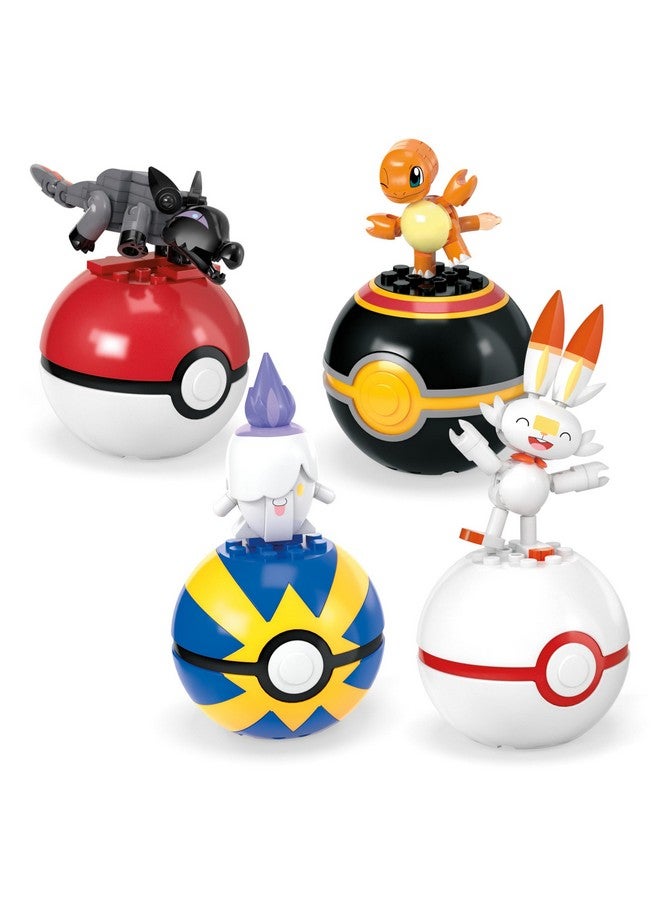 Pokémon Building Toys Set Fire Type Trainer Team With 105 Pieces, 4 Poseable Character, 2 Inches Tall, For Kids