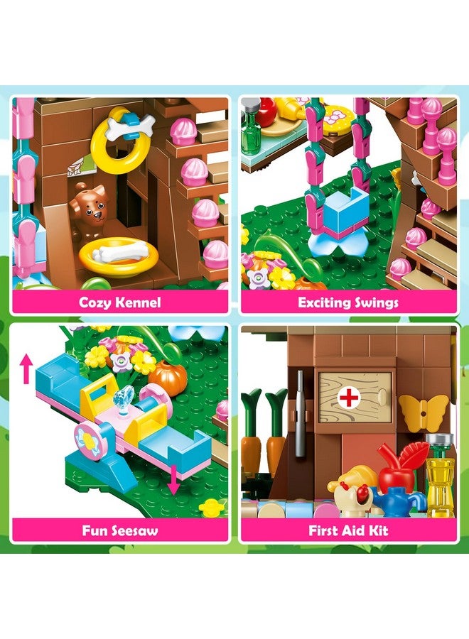 Tree House Building Set With Led Light 622Pcs Treehouse Building Blocks Toys, Forest Up House Building Kit With Slide, Birthday Gifts For Kids Girls Boys Age 6 7 8 9 10 11 12+