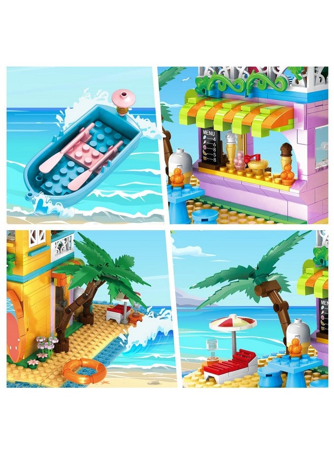 Beach House Building Set Seaside Villa Building Toys Friends Vacation Hut Construction Blocks 586Pcs Cottage Playset Birthday For Kids Girls Boys Age 6 7 8 9 10 11 12 Years