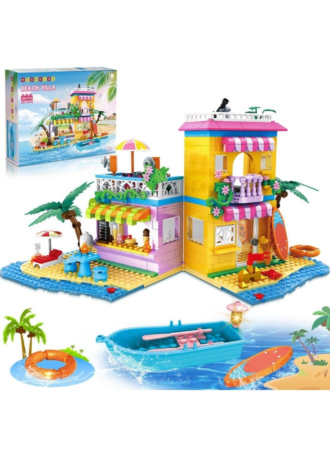 Beach House Building Set Seaside Villa Building Toys Friends Vacation Hut Construction Blocks 586Pcs Cottage Playset Birthday For Kids Girls Boys Age 6 7 8 9 10 11 12 Years