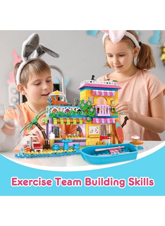 Beach House Building Set Seaside Villa Building Toys Friends Vacation Hut Construction Blocks 586Pcs Cottage Playset Birthday For Kids Girls Boys Age 6 7 8 9 10 11 12 Years