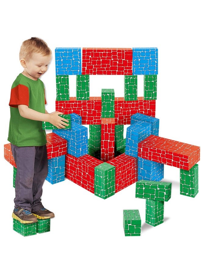 Cardboard Building Block, Exercise N Play 40Pcs Extra Thick Jumbo Giant Building Blocks In 3 Sizes For Kids