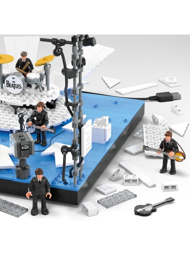 The Beatles Building Set With 681 Pieces, 4 Poseable Action Figures And Ed Sullivan Stage, With Led Lights, For Adult Collectors