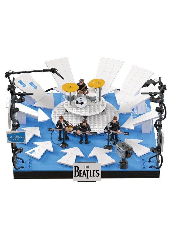 The Beatles Building Set With 681 Pieces, 4 Poseable Action Figures And Ed Sullivan Stage, With Led Lights, For Adult Collectors