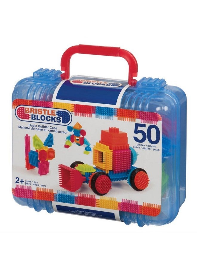 Bristle Blocks Stem Interlocking Building Blocks 50 Pc Playset Reusable Carry Case Developmental Toys For Toddlers & Kids Basic Builder Case 2 Years +