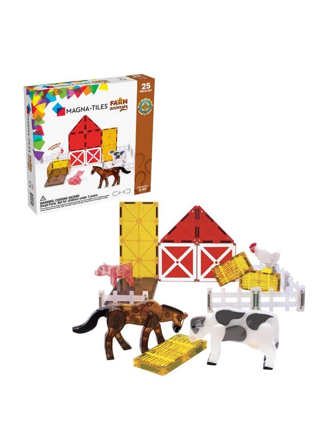 Farm Animals 25-Piece Magnetic Construction Set, The Original Magnetic Building Brand