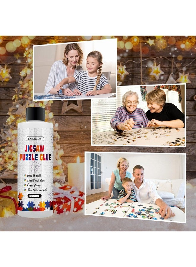 Updated Jigsaw Puzzle Glue With Applicator For Adults And Children Clear Water Soluble Special Craft Puzzle Glue, Non Toxic And Quick Dry For 3000/4500/5000 Pieces Of Puzzle,200Ml