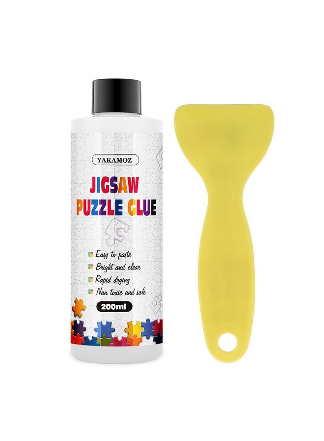 Updated Jigsaw Puzzle Glue With Applicator For Adults And Children Clear Water Soluble Special Craft Puzzle Glue, Non Toxic And Quick Dry For 3000/4500/5000 Pieces Of Puzzle,200Ml