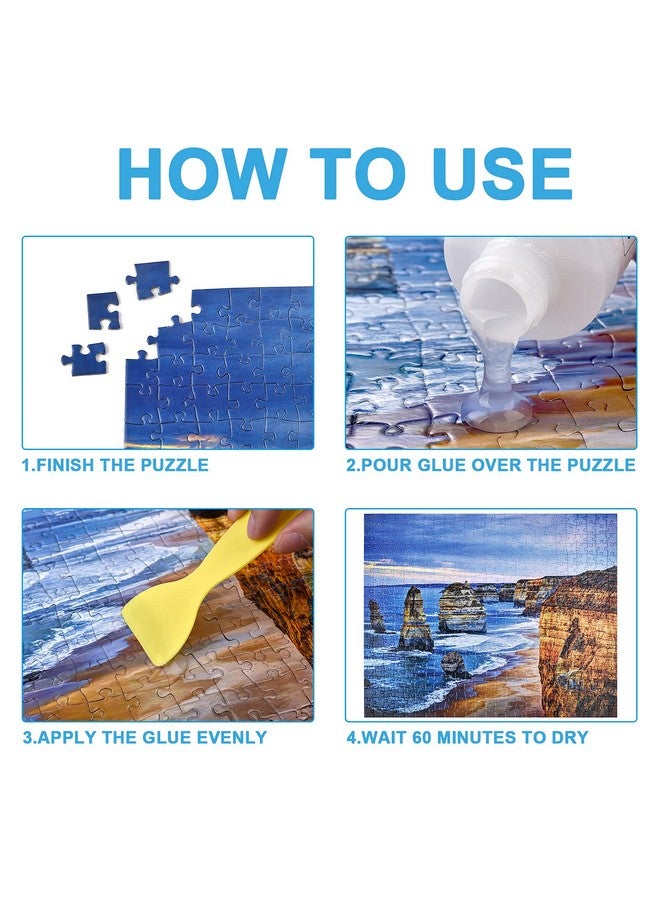 Updated Jigsaw Puzzle Glue With Applicator For Adults And Children Clear Water Soluble Special Craft Puzzle Glue, Non Toxic And Quick Dry For 3000/4500/5000 Pieces Of Puzzle,200Ml