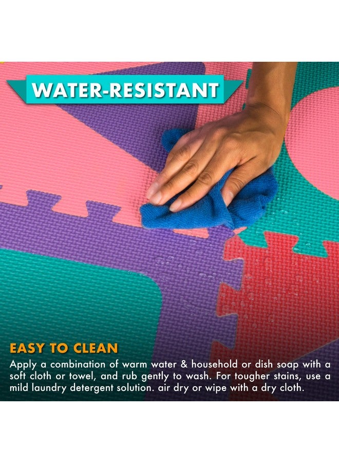 Kids Foam Puzzle Floor Play Mat With Shapes & Colors 36 Tiles, 12