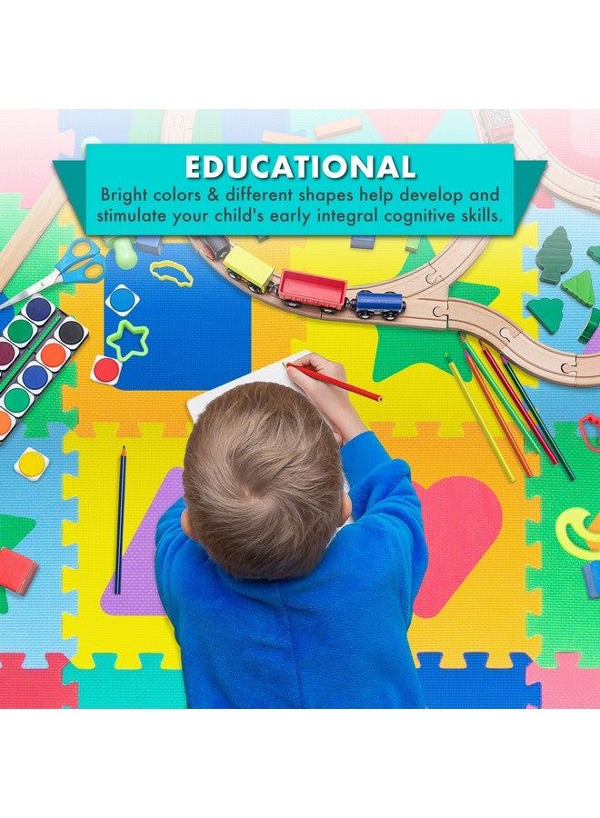 Kids Foam Puzzle Floor Play Mat With Shapes & Colors 36 Tiles, 12