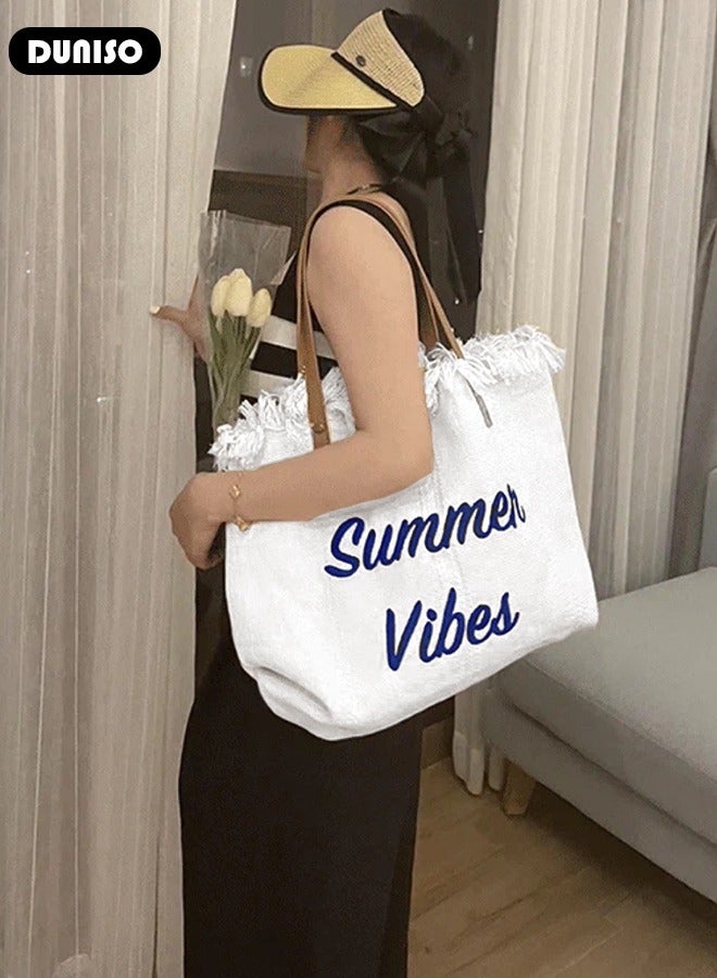 Women's Shoulder Tote Bag Canvas Handbag For Women Large Capacity Bucket Bag Fashionable Travel Messenger Bag Shoulder Bag For Ladies Girls College Students