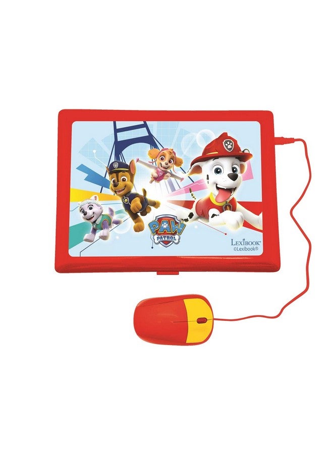 Paw Patrol Educational And Bilingual Laptop Spanish/English Toy For Child Kid (Boys & Girls) 124 Activities, Learn Play Games And Music With Chase Marshall Red/Blue Jc598Pai2