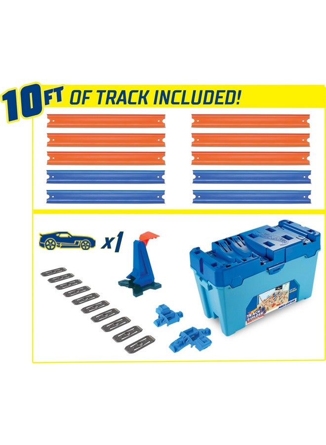 Toy Car Track Set Track Builder Multi Loop Box Playset & 1:64 Scale Vehicle 10 Feet Of Track Components In Storage Box