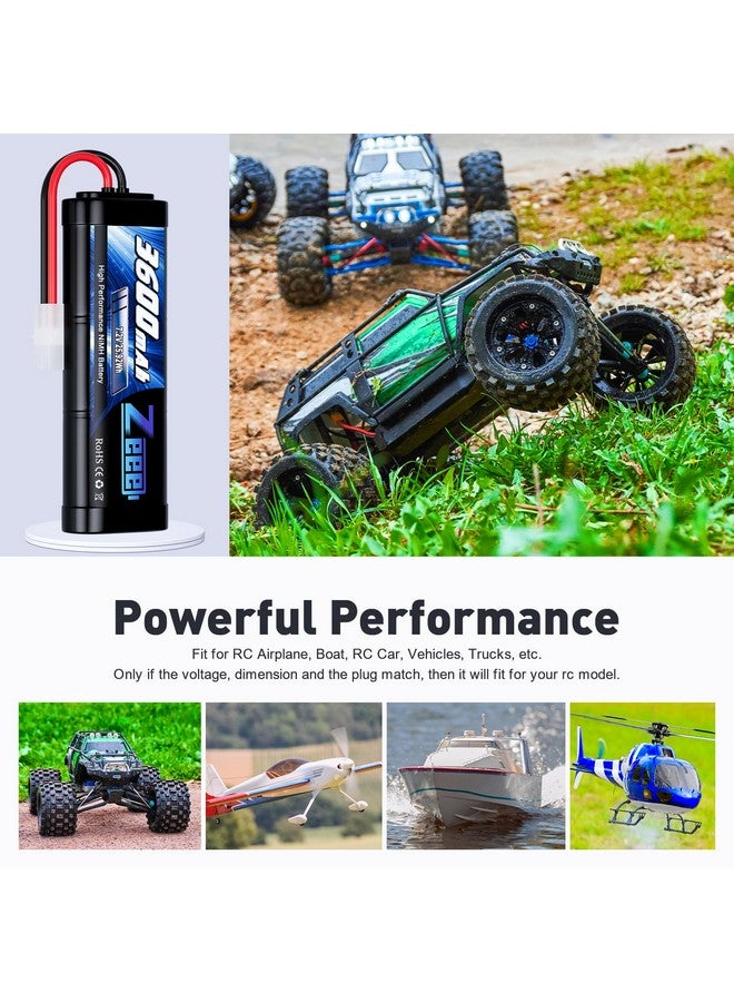 7.2V 3600Mah Rc Nimh Battery With Tamiya Plug High Power For Rc Car Rc Truck Associated Hpi Losi Kyosho Tamiya Hobby(2 Pack)