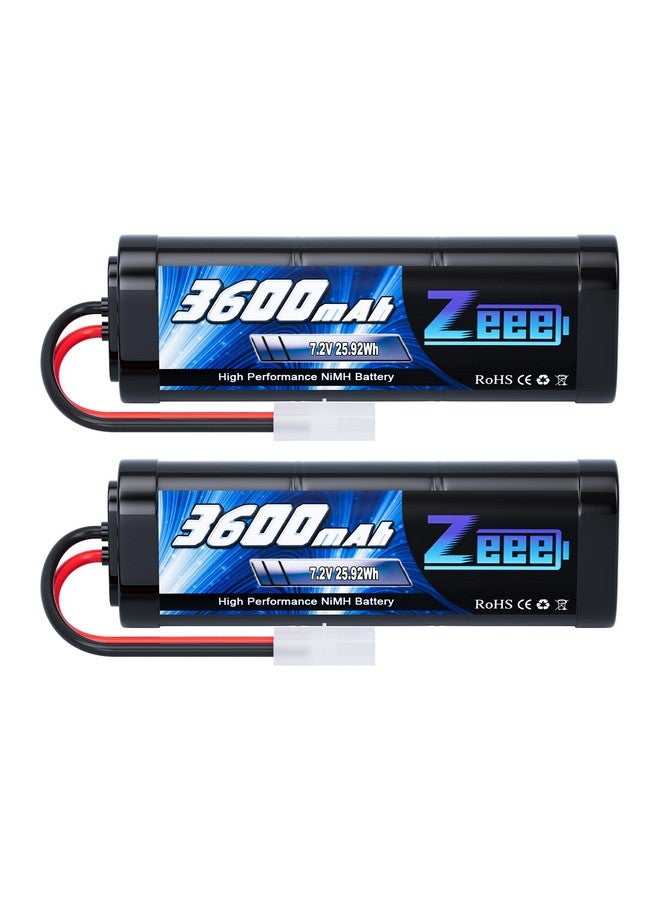 7.2V 3600Mah Rc Nimh Battery With Tamiya Plug High Power For Rc Car Rc Truck Associated Hpi Losi Kyosho Tamiya Hobby(2 Pack)