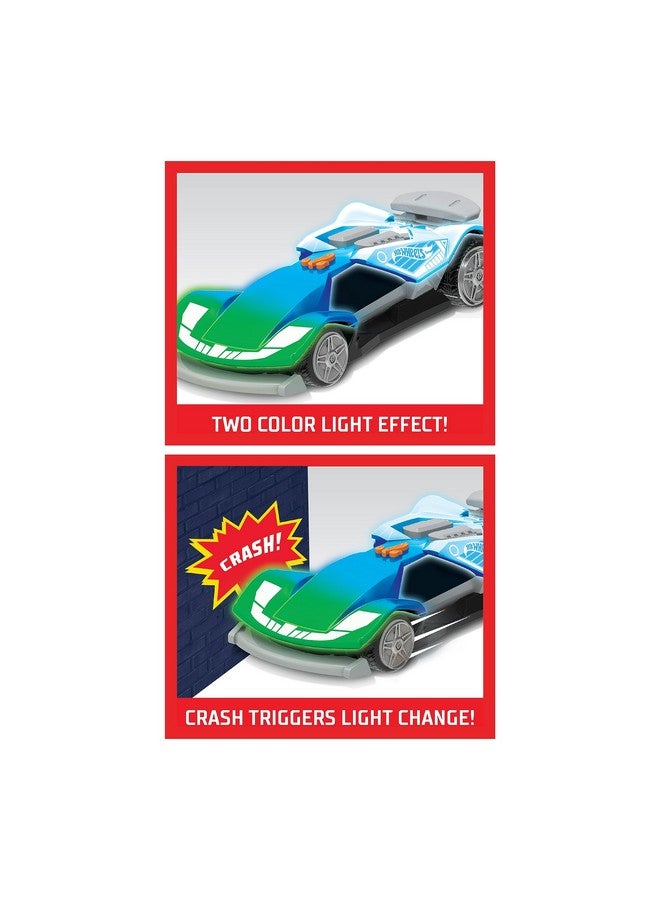 Color Crashers Cyber Speeder, Motorized Toy Car With Lights & Sounds, Blue, Kids Toys For Ages 3 Up By Just Play