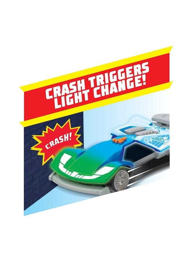 Color Crashers Cyber Speeder, Motorized Toy Car With Lights & Sounds, Blue, Kids Toys For Ages 3 Up By Just Play