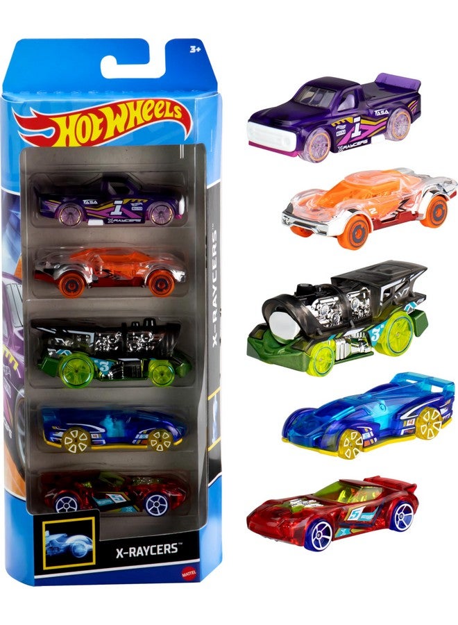 1:64 Scale Die Cast Toy Cars 5 Pack, Set Of 5 Toy Race Cars, Hot Rods, Character Cars, Rescue Or Pick Up Trucks (Styles May Vary)