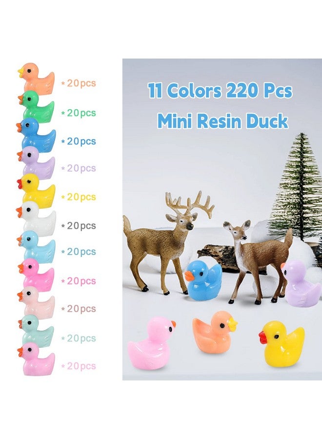 Mini Ducks 220 Pack Tiny Duck Figurines Bulk For Miniature Dollhouse Decor Accessories Garden Aquarium Potted Ornament Party Toys Diy Charms Office Classroom Activity To Hide