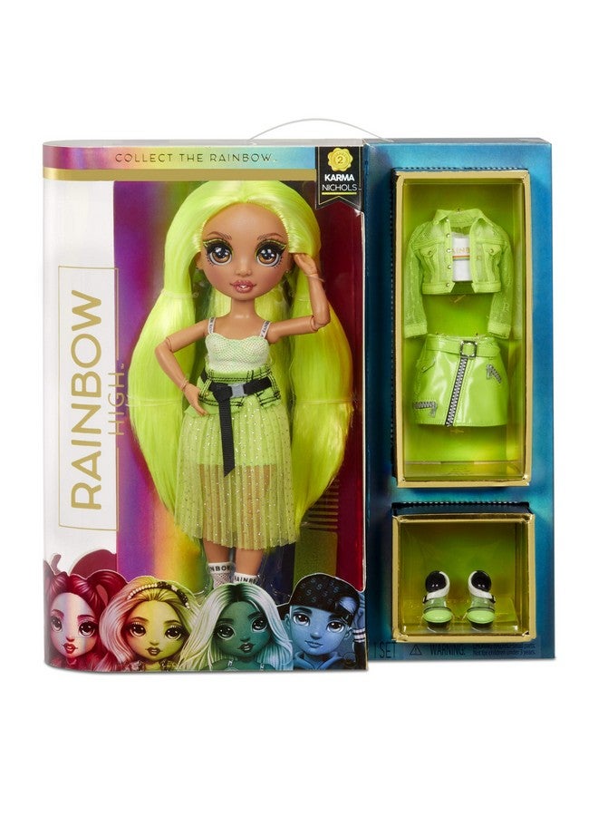 Karma Nichols Neon Green Fashion Doll With 2 Doll Outfits To Mix & Match And Doll Accessories, Great Gift For Kids 6 12 Years Old