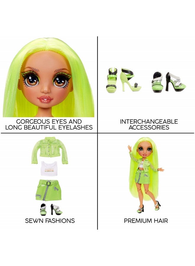 Karma Nichols Neon Green Fashion Doll With 2 Doll Outfits To Mix & Match And Doll Accessories, Great Gift For Kids 6 12 Years Old