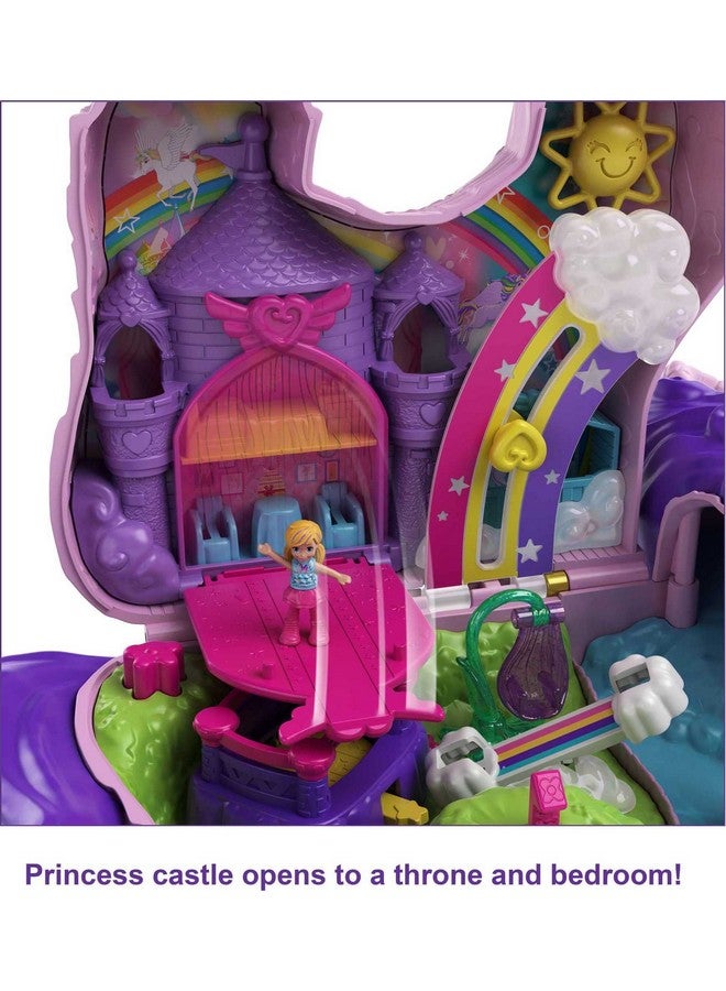 2 In 1 Travel Toy Playset, Unicorn Toy With 2 Dolls & 25 Surprise Accessories, Unicorn Party Large Compact