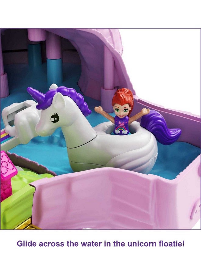 2 In 1 Travel Toy Playset, Unicorn Toy With 2 Dolls & 25 Surprise Accessories, Unicorn Party Large Compact