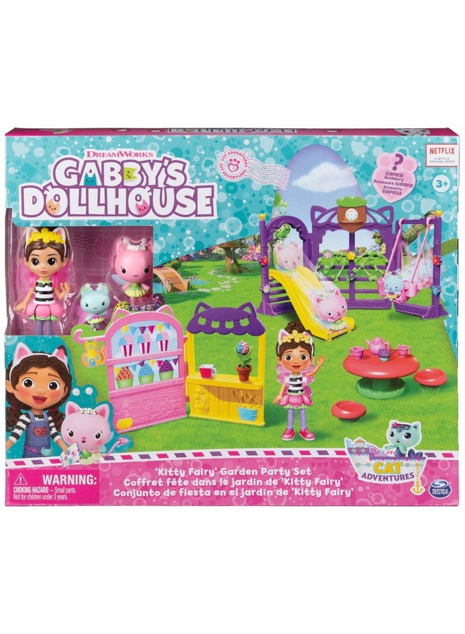 Gabby’S Dollhouse, Kitty Fairy Garden Party, 18 Piece Playset With 3 Toy Figures, Surprise Toys & Dollhouse Accessories, Kids Toys For Girls & Boys 3+