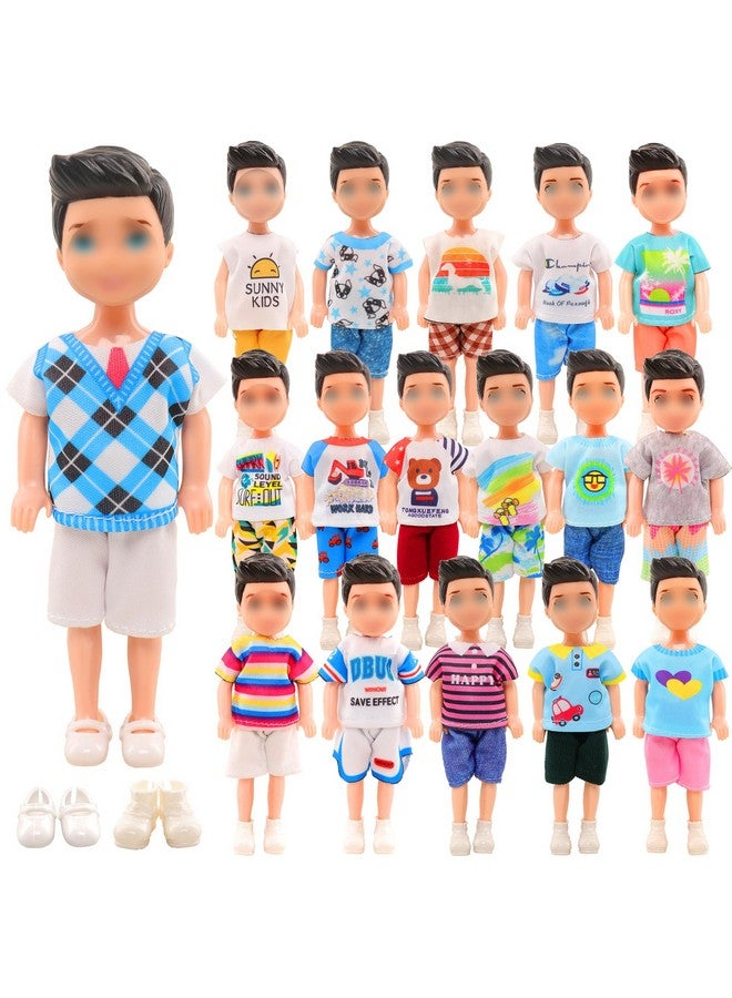 12 Pcs 5.3 Inch Boy Doll Clothes For 6 Inch Boy Doll Top And Pants Handmade Casual Wear 10 Sets Fashion Outfit For 4 6 Inch Mini Boy Doll Clothes And Accessories With 2 Pairs Of Shoes