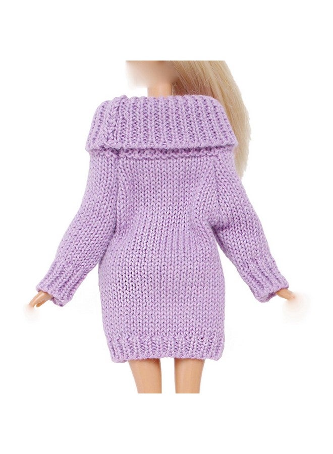 Winter Turtleneck Sweater Clothes For 11.5 Inch Girl Doll Accessories (Purple)