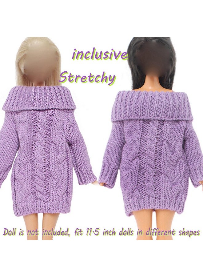 Winter Turtleneck Sweater Clothes For 11.5 Inch Girl Doll Accessories (Purple)
