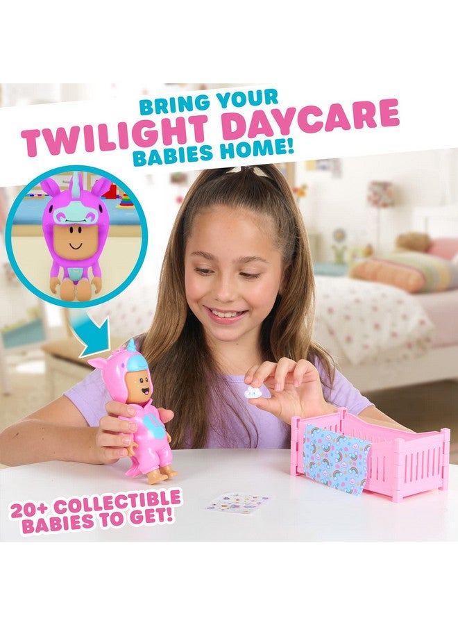 Twilight Daycare Collectible Baby Dolls Deluxe Unicorn Baby Pack Includes Metaverse Doll, Crib, Blanket, And Extra Toy Redeem Virtual Items In Online Game