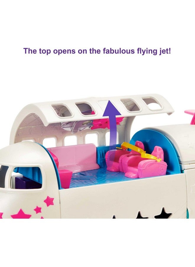 Travel Toy Playset With 3 Inch Doll And Accessories, Transforming Fabulous Flying Jet Airplane Toy