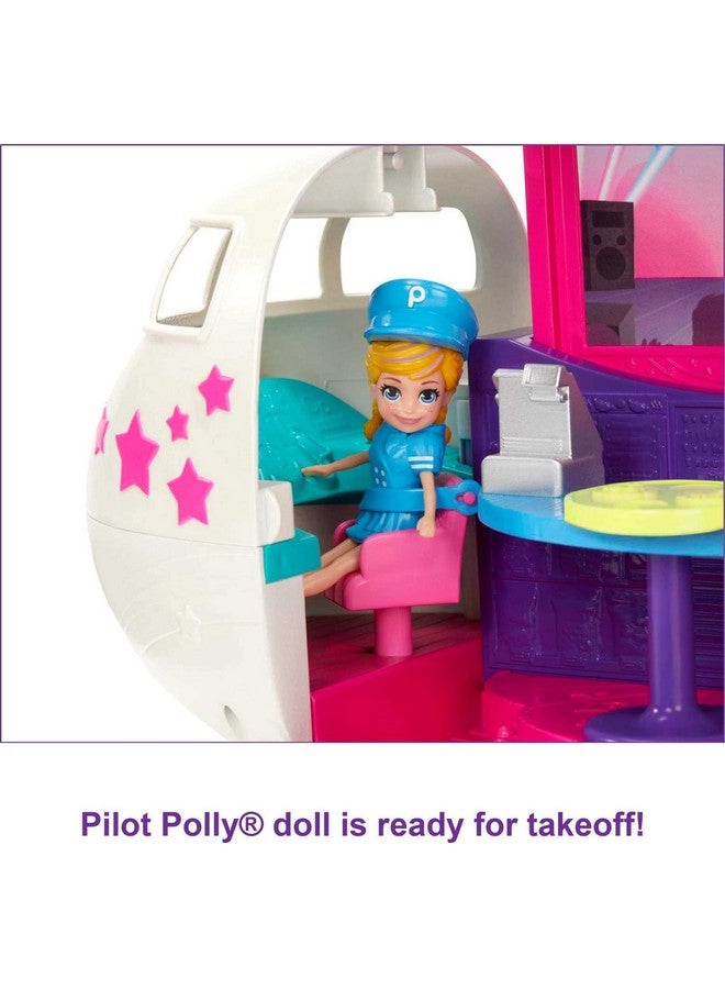 Travel Toy Playset With 3 Inch Doll And Accessories, Transforming Fabulous Flying Jet Airplane Toy