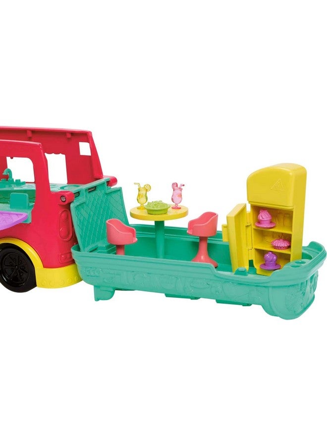 Playset With 3-Inch Doll, Pet Puppy & Food Accessories, Swirlin' Smoothie Truck Transforming Vehicle Toy