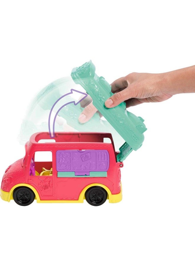 Playset With 3-Inch Doll, Pet Puppy & Food Accessories, Swirlin' Smoothie Truck Transforming Vehicle Toy