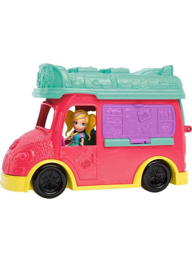 Playset With 3-Inch Doll, Pet Puppy & Food Accessories, Swirlin' Smoothie Truck Transforming Vehicle Toy