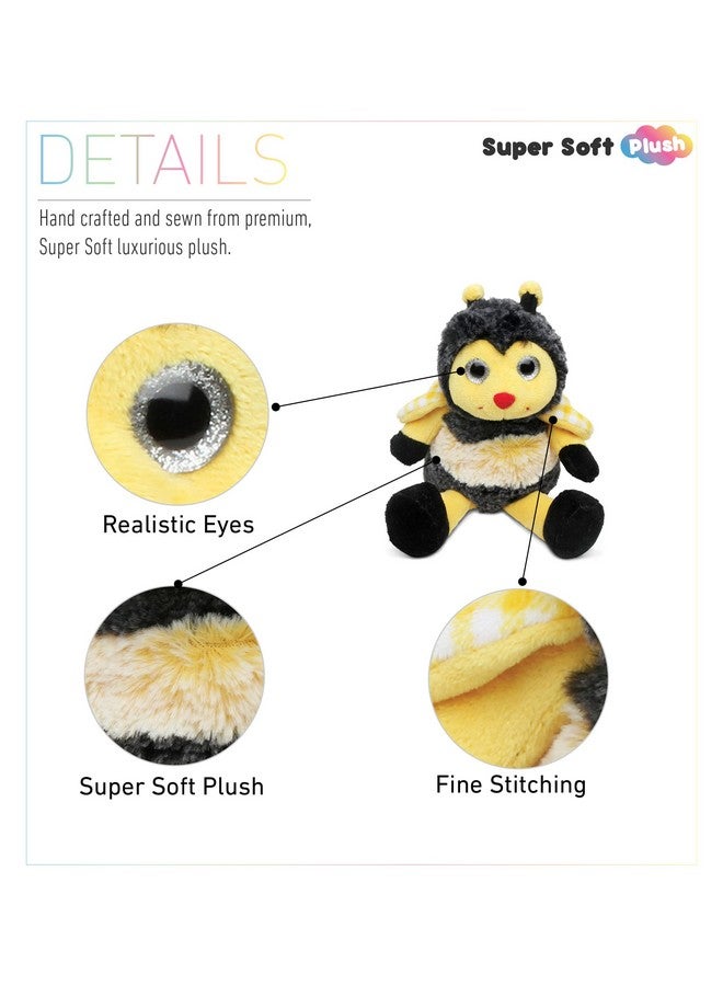 Dollibu Sitting Bee Plush Super Soft Bee Insect Stuffed Animal Cute Realistic Stuffed Animal Bee Plush Toy For Boys And Girls Adorable Insect Plush Bee Gift For Baby Kids And Adults 7 Inches