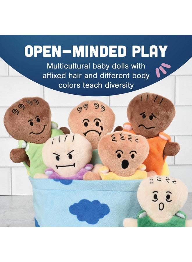 Creative Minds Basket Of Babies Soft Baby Dolls, Sensory Toys, Multicultural, Diversity, Inclusion And Social Emotional Learning, Baby Toys For All Ages, Set Of 6 Plush Dolls, Multicolor