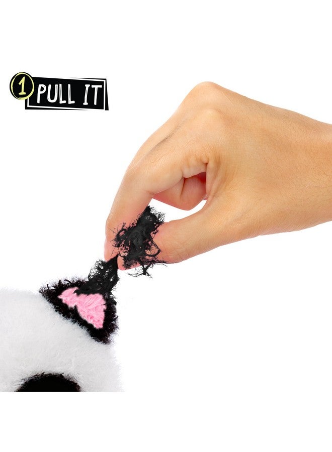 Panda Small Collectible Feature Plush Surprise Reveal Unboxing With Huggable Asmr Fidget Diy Fur Pulling, Ultra Soft Fluff