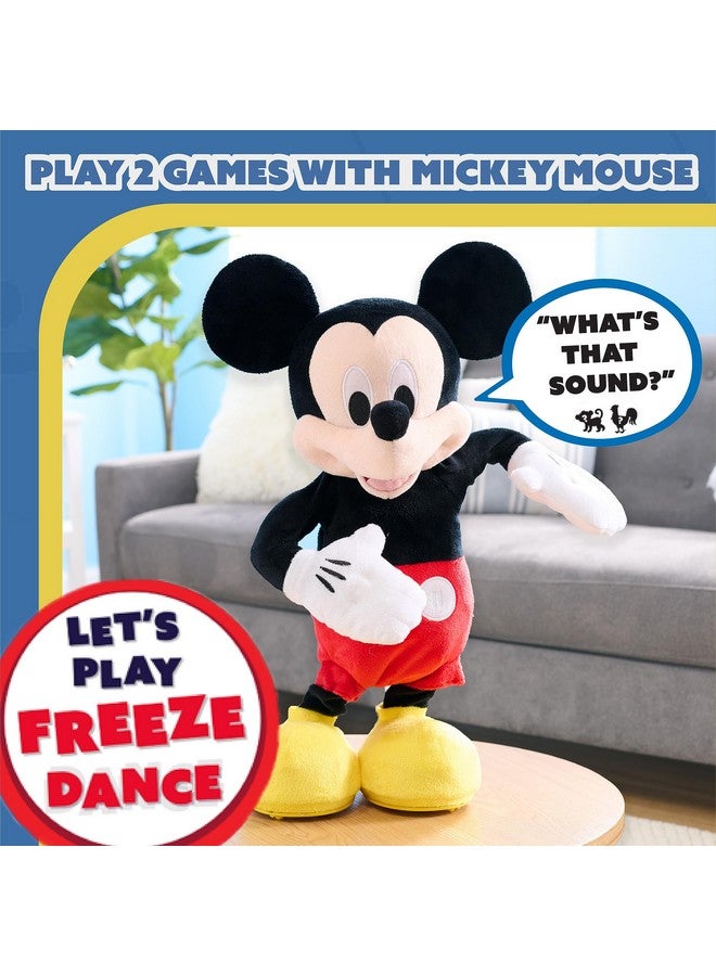 Disney Junior Mickey Mouse Hot Diggity Dance Mickey Feature Plush, Motion, Sounds, And Games, Officially Licensed Kids Toys For Ages 3 Up By Just Play,Black