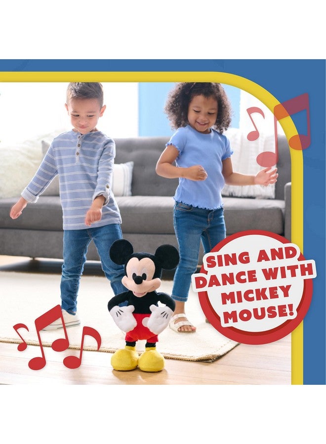 Disney Junior Mickey Mouse Hot Diggity Dance Mickey Feature Plush, Motion, Sounds, And Games, Officially Licensed Kids Toys For Ages 3 Up By Just Play,Black