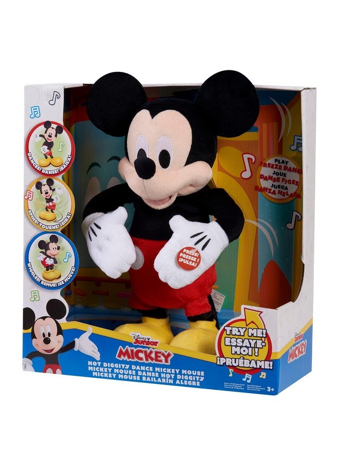 Disney Junior Mickey Mouse Hot Diggity Dance Mickey Feature Plush, Motion, Sounds, And Games, Officially Licensed Kids Toys For Ages 3 Up By Just Play,Black