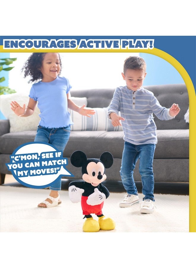 Disney Junior Mickey Mouse Hot Diggity Dance Mickey Feature Plush, Motion, Sounds, And Games, Officially Licensed Kids Toys For Ages 3 Up By Just Play,Black