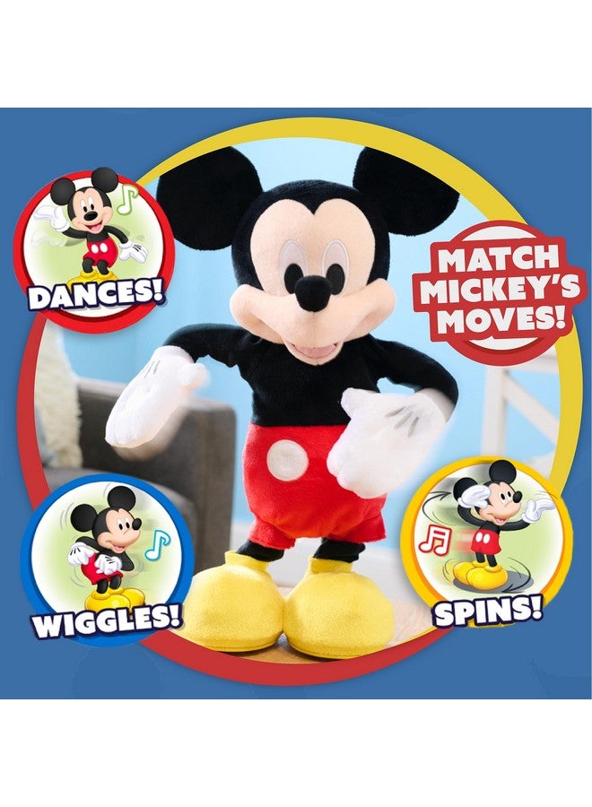 Disney Junior Mickey Mouse Hot Diggity Dance Mickey Feature Plush, Motion, Sounds, And Games, Officially Licensed Kids Toys For Ages 3 Up By Just Play,Black